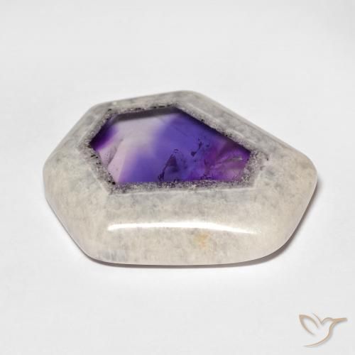 Amethyst Geode Slice Gemstone in 26.3 x 23.9 mm Size for Sale, Amethyst Geode Slice Stone in Multicolor Color
