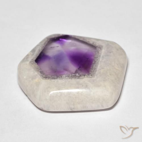 29.60 ct Multicolor Amethyst Geode Slice Stone, Natural Amethyst Geode Slice in Sliced Crystal Shape for Sale
