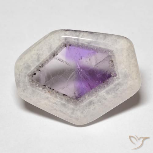 18.38 ct Multicolor Amethyst Geode Slice Gemstone, Amethyst Geode Slice Gem in Sliced Crystal Shape for Sale.