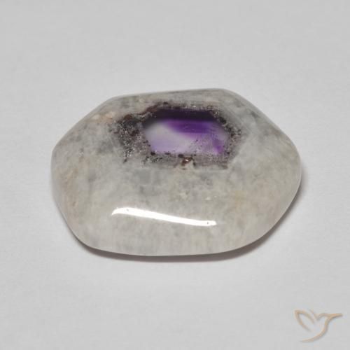 Amethyst Geode Slice Gemstone in 17.8 x 15 mm Size for Sale, Amethyst Geode Slice Stone in Multicolor Color