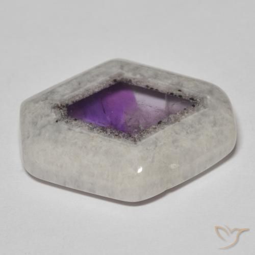 20.50 ct Multicolor Amethyst Geode Slice Stone, Natural Amethyst Geode Slice in Sliced Crystal Shape for Sale