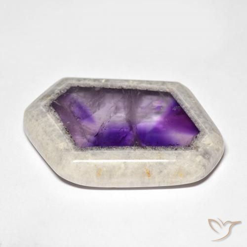 59.01 ct Multicolor Amethyst Geode Slice Stone, Natural Amethyst Geode Slice in Sliced Crystal Shape for Sale