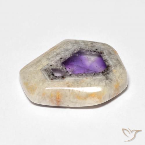 Amethyst Geode Slice Gemstone in 21.3 x 19.6 mm Size for Sale, Amethyst Geode Slice Stone in Multicolor Color