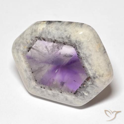 29.00 ct Multicolor Amethyst Geode Slice Stone, Natural Amethyst Geode Slice in Sliced Crystal Shape for Sale