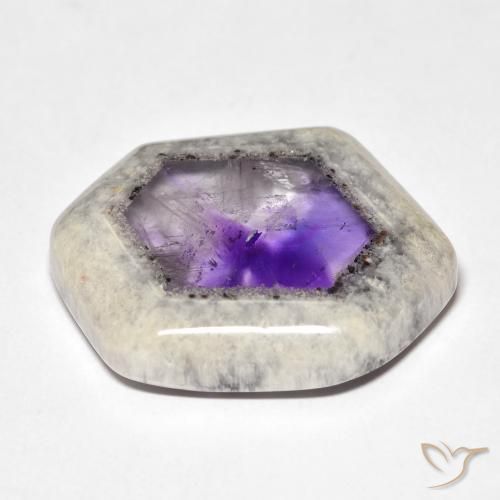 Amethyst Geode Slice Gemstone in 24.6 x 23.5 mm Size for Sale, Amethyst Geode Slice Stone in Multicolor Color
