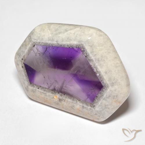 57.02 ct Multicolor Amethyst Geode Slice Stone, Natural Amethyst Geode Slice in Sliced Crystal Shape for Sale