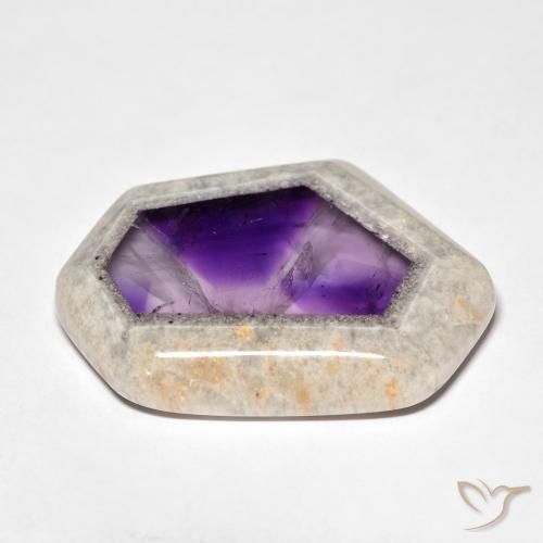 Amethyst Geode Slice Gemstone in 34.5 x 27.6 mm Size for Sale, Amethyst Geode Slice Stone in Multicolor Color