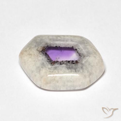Amethyst Geode Slice Gemstone in 16.6 x 13.5 mm Size for Sale, Amethyst Geode Slice Stone in Multicolor Color