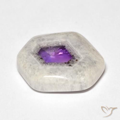 Amethyst Geode Slice Gemstone in 17.4 x 17.1 mm Size for Sale, Amethyst Geode Slice Stone in Multicolor Color