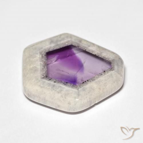 28.75 ct Multicolor Amethyst Geode Slice Stone, Natural Amethyst Geode Slice in Sliced Crystal Shape for Sale