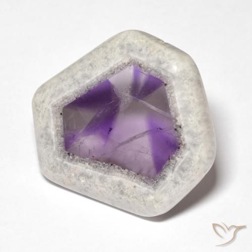 37.31 ct Multicolor Amethyst Geode Slice Stone, Natural Amethyst Geode Slice in Fancy Cabochon Shape for Sale