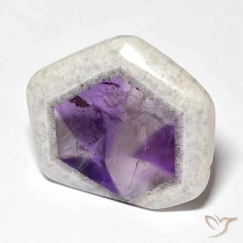 41.52 ct Multicolor Amethyst Geode Slice Stone, Natural Amethyst Geode Slice in Fancy Cabochon Shape for Sale