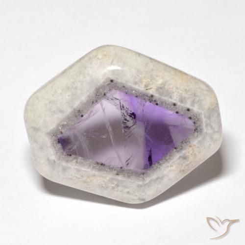 25,11 ct ausgefallene Amethyst-Geodenscheibe, 26,4 x 22 mm aus Brasilien, Photo A