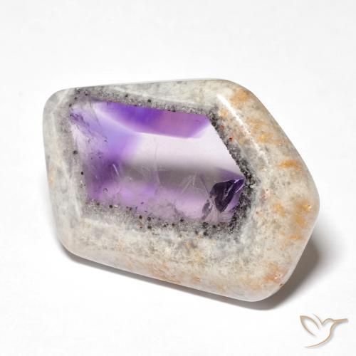 27.23 ct Multicolor Amethyst Geode Slice Stone, Natural Amethyst Geode Slice in Fancy Cabochon Shape for Sale