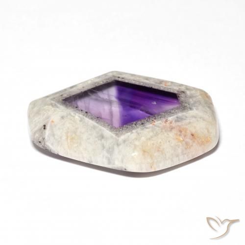 Amethyst Geode Slice Gemstone in 29.6 x 23.1 mm Size for Sale, Amethyst Geode Slice Stone in Multicolor Color