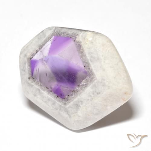 28.71 ct Multicolor Amethyst Geode Slice Stone, Natural Amethyst Geode Slice in Fancy Cabochon Shape for Sale