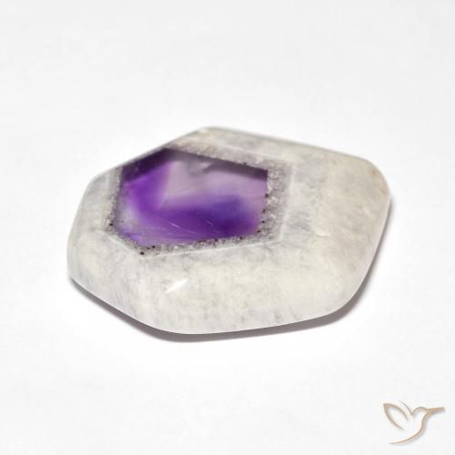 Amethyst Geode Slice Gemstone in 27.4 x 22.9 mm Size for Sale, Amethyst Geode Slice Stone in Multicolor Color