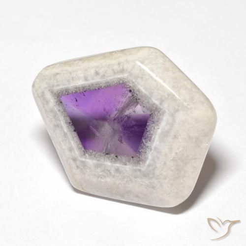 29.20 ct Multicolor Amethyst Geode Slice Stone, Natural Amethyst Geode Slice in Fancy Cabochon Shape for Sale