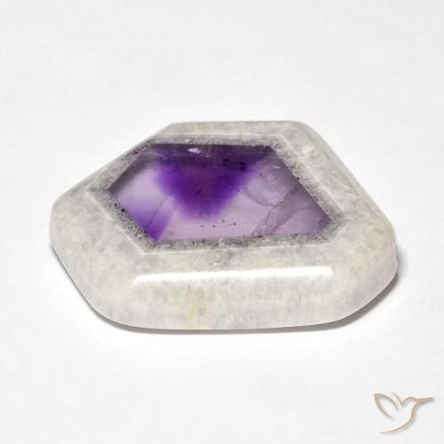 23.22 ct Multicolor Amethyst Geode Slice Stone, Natural Amethyst Geode Slice in Fancy Cabochon Shape for Sale