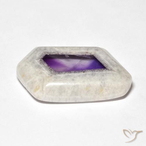 Amethyst Geode Slice Gemstone in 28.3 x 19 mm Size for Sale, Amethyst Geode Slice Stone in Multicolor Color