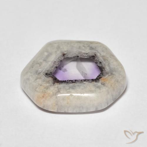 Amethyst Geode Slice Gemstone in 16.6 x 14.4 mm Size for Sale, Amethyst Geode Slice Stone in Multicolor Color