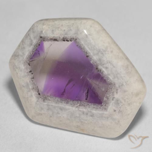 29.19 ct Multicolor Amethyst Geode Slice Stone, Natural Amethyst Geode Slice in Fancy Cabochon Shape for Sale