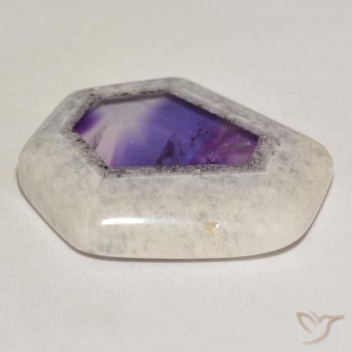 Amethyst Geode Slice Gemstone in 26.3 x 23.9 mm Size for Sale, Amethyst Geode Slice Stone in Multicolor Color