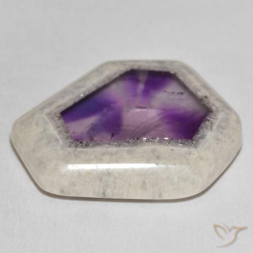 Amethyst Geode Slice Gemstone in 27.4 x 26.9 mm Size for Sale, Amethyst Geode Slice Stone in Multicolor Color
