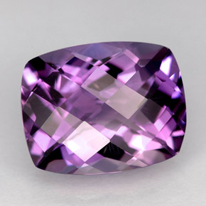 6.13 ct Violet Amethyst Stone, Natural Amethyst in Cushion Checkerboard Shape for Sale