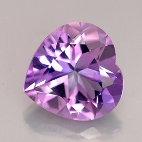 3.90 ct Violet Amethyst Gemstone, Amethyst Gem in Heart Facet Shape for Sale.