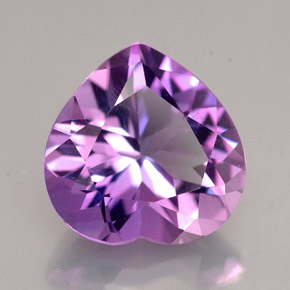 3.90 ct Violet Amethyst Stone, Natural Amethyst in Heart Facet Shape for Sale