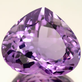 12.13 ct Violet Amethyst Stone, Natural Amethyst in Heart Facet Shape for Sale