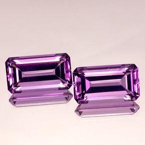 19.47 ct Violet Amethyst Gemstone, Amethyst Gem in Octagon Facet Shape for Sale.