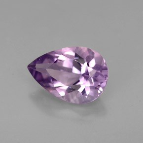 1.24 ct Violet Amethyst Stone, Natural Amethyst in Pear Facet Shape for Sale
