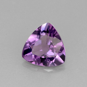1.36 ct Violet Amethyst Gemstone, Amethyst Gem in Trillion Facet Shape for Sale.