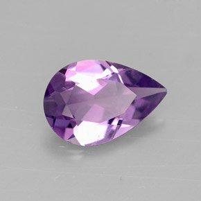 1.05 ct Violet Amethyst Stone, Natural Amethyst in Pear Facet Shape for Sale