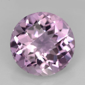 3.28 ct Violet Amethyst Stone, Natural Amethyst in Round Checkerboard Shape for Sale