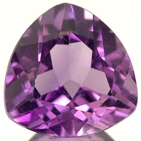 1.58 ct Violet Amethyst Gemstone, Amethyst Gem in Trillion Facet Shape for Sale.