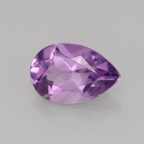 1.18 ct Violet Amethyst Stone, Natural Amethyst in Pear Facet Shape for Sale