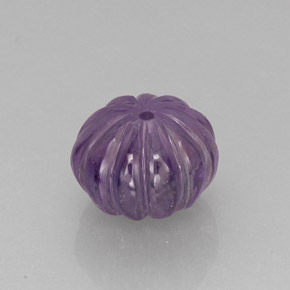16.95 ct Violet Amethyst Gemstone, Amethyst Gem in Drilled Pumpkin Bead Shape for Sale.