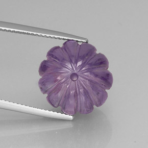 16.95 ct Violet Amethyst Stone, Natural Amethyst in Drilled Pumpkin Bead Shape for Sale