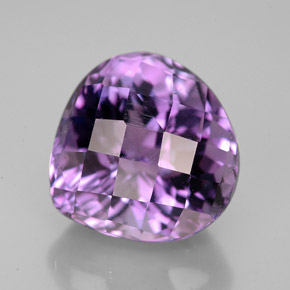 7.06 ct Violet Amethyst Stone, Natural Amethyst in Pear Checkerboard Shape for Sale
