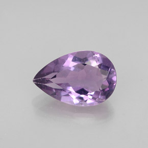 1.08 ct Violet Amethyst Gemstone, Amethyst Gem in Pear Facet Shape for Sale.