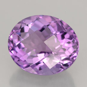 7.83 ct Violet Amethyst Gemstone, Amethyst Gem in Oval Checkerboard Shape for Sale.
