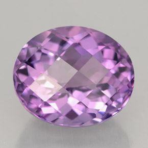7.83 ct Violet Amethyst Stone, Natural Amethyst in Oval Checkerboard Shape for Sale