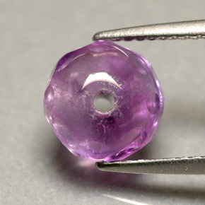 2.83 ct Violet Amethyst Gemstone, Amethyst Gem in Round Facet with Hole Shape for Sale.