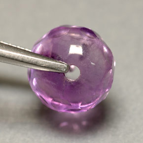 2.83 ct Violet Amethyst Stone, Natural Amethyst in Round Facet with Hole Shape for Sale