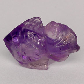 4.76 ct Violet Amethyst Stone, Natural Amethyst in Carved Fish Shape for Sale