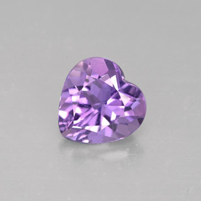0.72 ct Violet Amethyst Gemstone, Amethyst Gem in Heart Facet Shape for Sale.