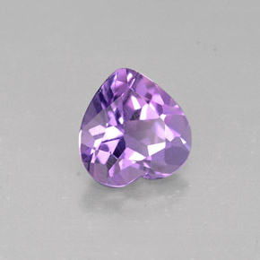 0.72 ct Violet Amethyst Stone, Natural Amethyst in Heart Facet Shape for Sale